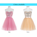 Starzz Strapless Fawn Sequined Tulle Ball Short Cocktail Soirée Prom Party Robe 8 Taille US 2 ~ 16 ST000114-2